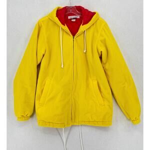 Comme Des Garçons x Ikram Mens Yellow Fleece Full Zip Hooded Quilted Jacket Sz M